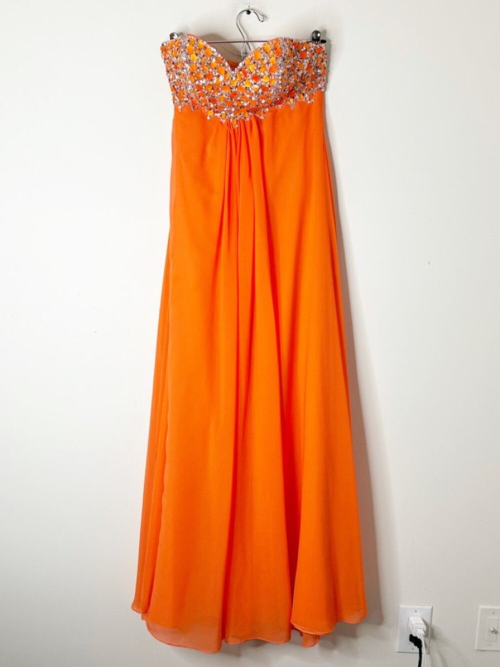 Terani Couture Women's Formal Long Maxi Dress Gown Cocktail Wedding Orange 2
